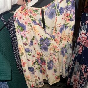 Papaya Floral Jumpsuit - Cream and Purple